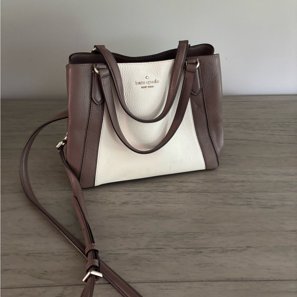 Kate Spade Chocolate Brown and Cream Satchel